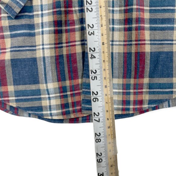 J. Crew Slim Plaid Cotton Button Down Red Blue Casual Dress Shirt Men's Medium - Picture 8 of 8